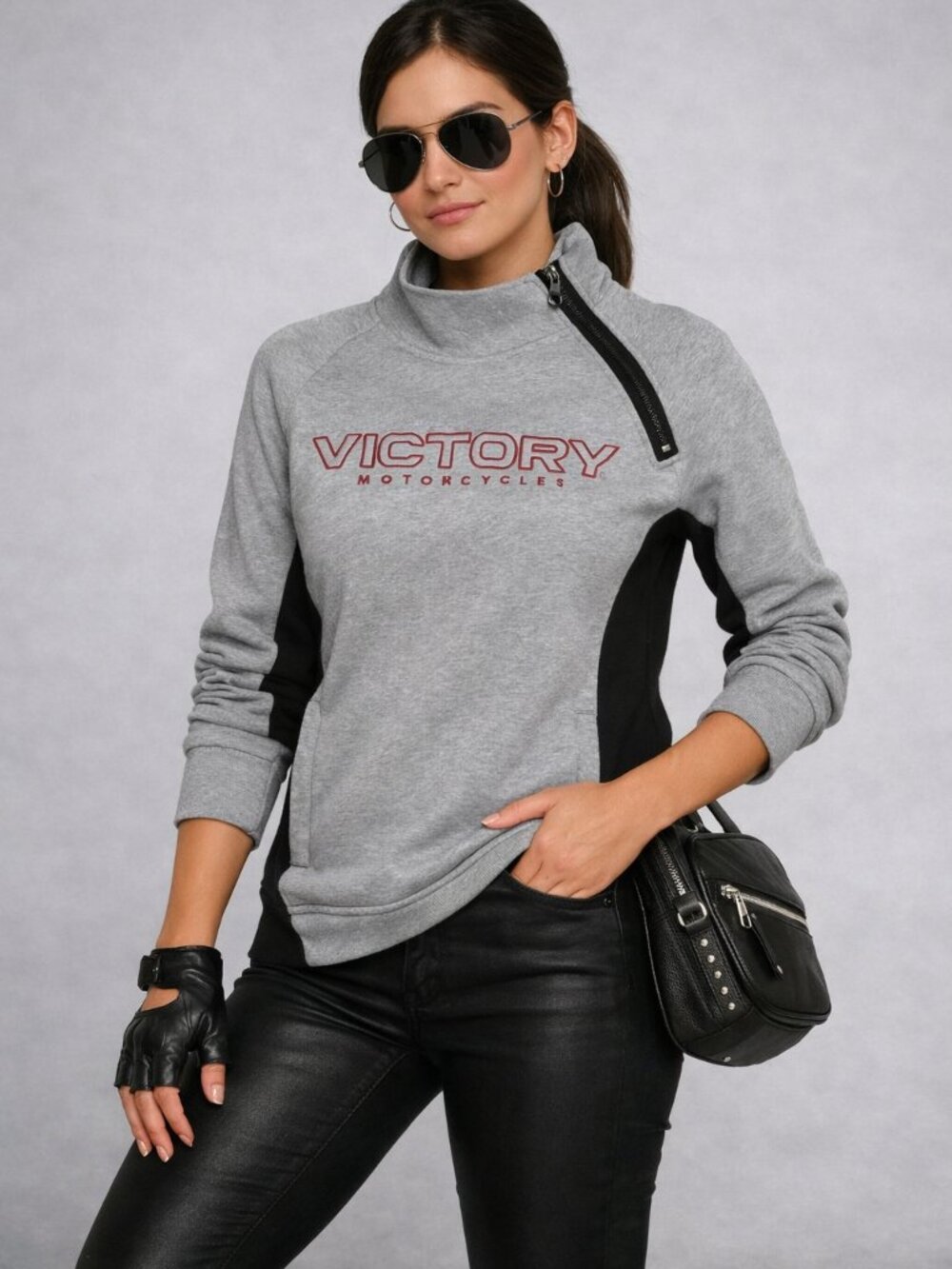 Victory Motorcycles Women’s Gray and Black Pullover Size Small